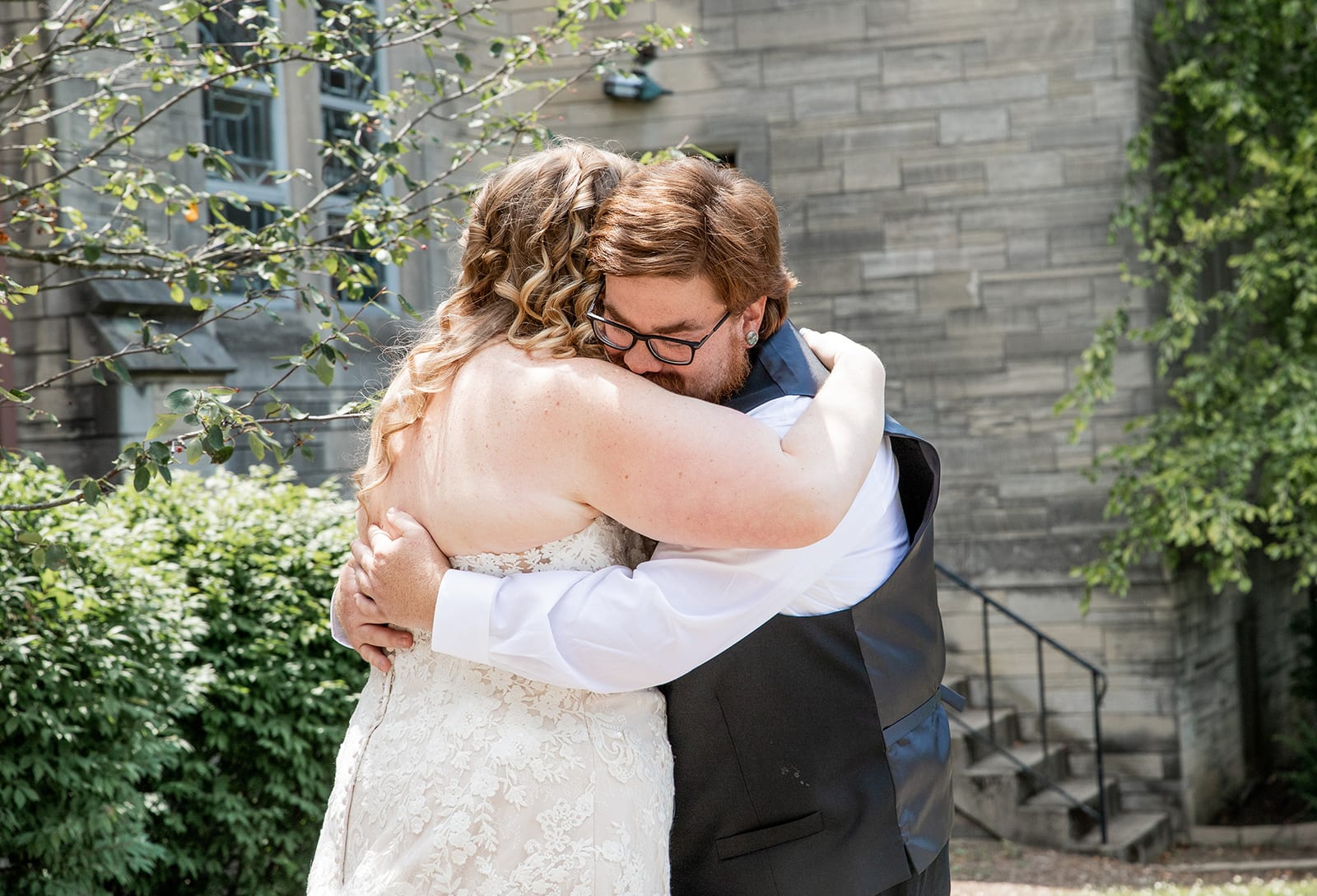 Bride and Groom Hug